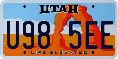 UT license plate U985EE