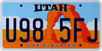 UT license plate U985FJ