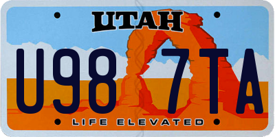 UT license plate U987TA