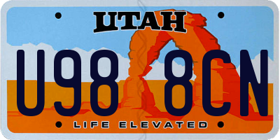 UT license plate U988CN