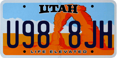 UT license plate U988JH