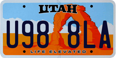 UT license plate U988LA