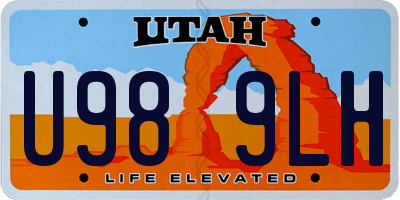 UT license plate U989LH