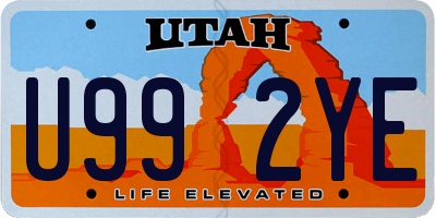 UT license plate U992YE