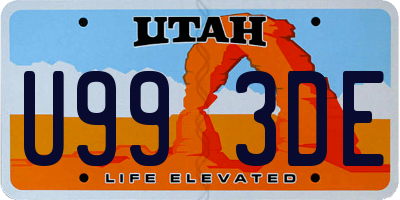UT license plate U993DE