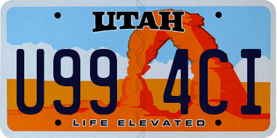 UT license plate U994CI