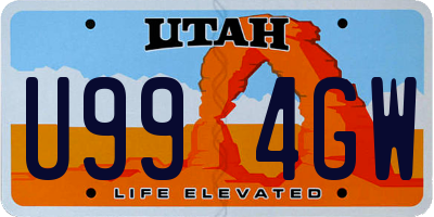 UT license plate U994GW