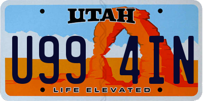 UT license plate U994IN