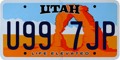UT license plate U997JP