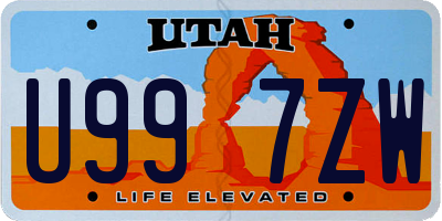 UT license plate U997ZW