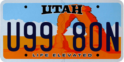 UT license plate U998ON