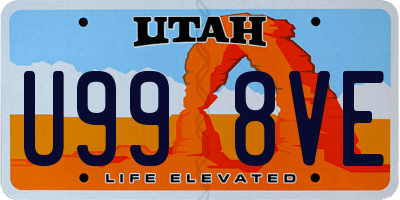UT license plate U998VE