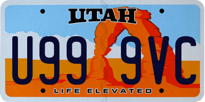 UT license plate U999VC
