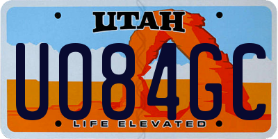 UT license plate UO84GC