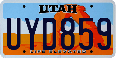 UT license plate UYD859