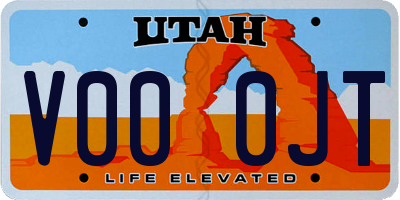 UT license plate V000JT