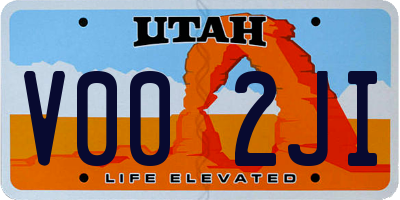 UT license plate V002JI