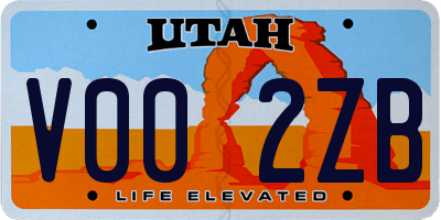 UT license plate V002ZB