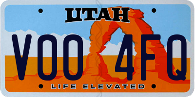 UT license plate V004FQ