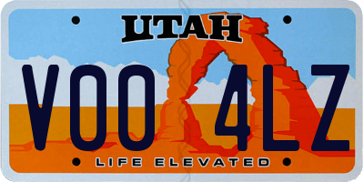 UT license plate V004LZ