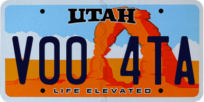 UT license plate V004TA