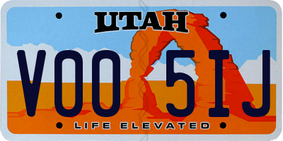 UT license plate V005IJ
