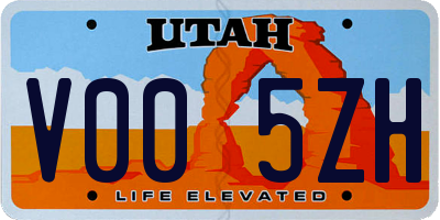 UT license plate V005ZH