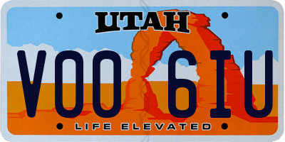 UT license plate V006IU