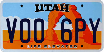 UT license plate V006PY