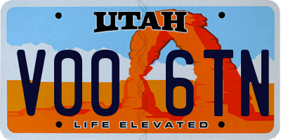 UT license plate V006TN