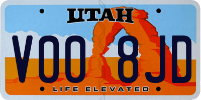 UT license plate V008JD