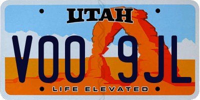 UT license plate V009JL