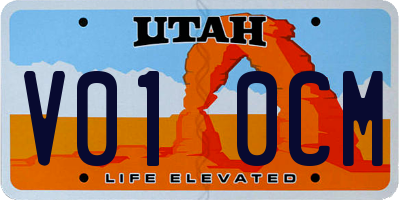 UT license plate V010CM