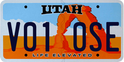 UT license plate V010SE