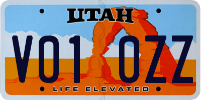 UT license plate V010ZZ