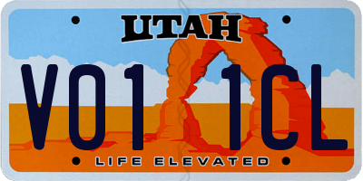 UT license plate V011CL