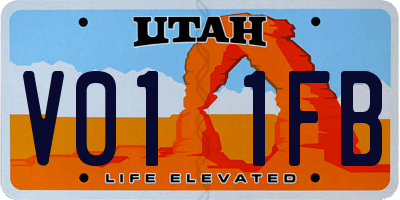 UT license plate V011FB