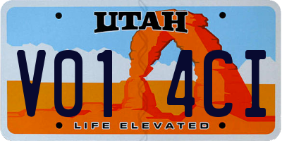 UT license plate V014CI