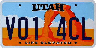 UT license plate V014CL