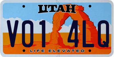 UT license plate V014LQ
