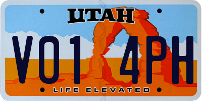 UT license plate V014PH