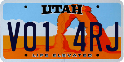 UT license plate V014RJ