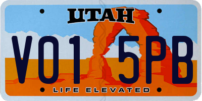 UT license plate V015PB