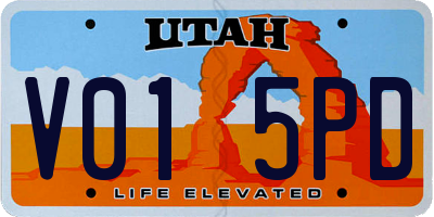 UT license plate V015PD