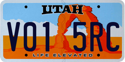 UT license plate V015RC