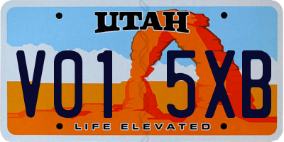 UT license plate V015XB
