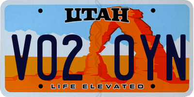 UT license plate V020YN