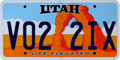 UT license plate V022IX