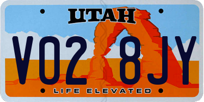UT license plate V028JY