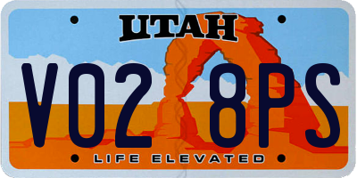 UT license plate V028PS